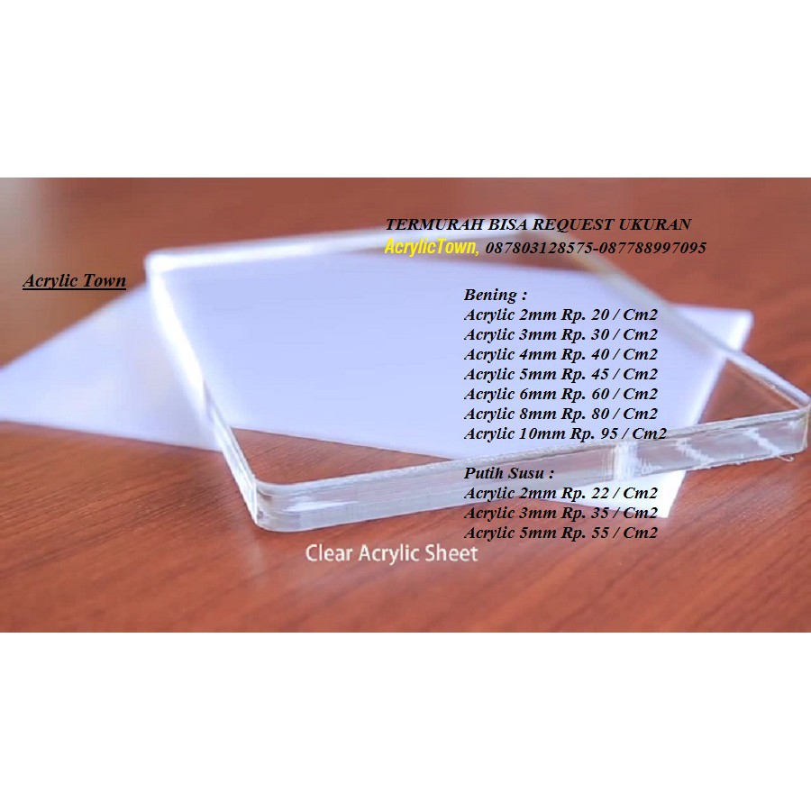 

Acrylic Bening Custom 3mm Rp 30 Akrilik Lembaran Potongan