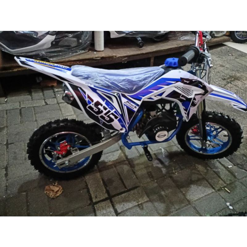 MOTOR MEDIUM TRAIL BLACKPANTHER 50 CC DOUBLE KNALPOT - MAINAN MOTOR CROSS ANAK