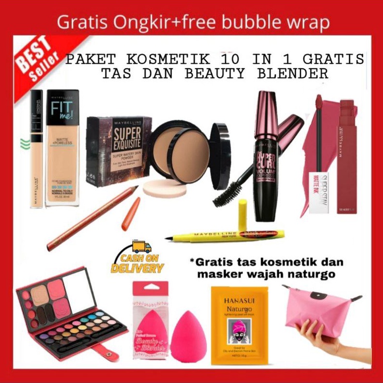 Paket Make Up Maybelline Fit Me Foundation / Paket kosmetik lengkap maybelline 7in1