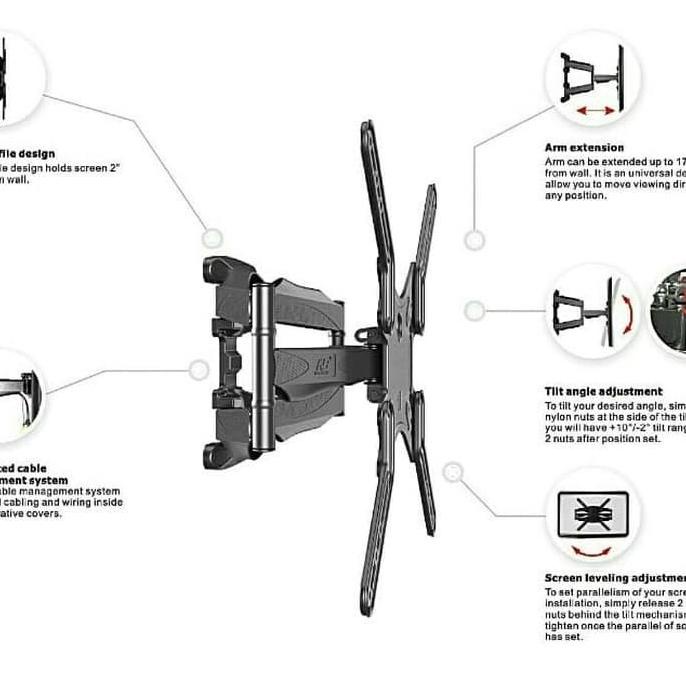 BRACKET TV 32 INCH BRACKET TV 43 INCH BRACKET TV 55 INCH 6 ARAH 100% DHGF54656E