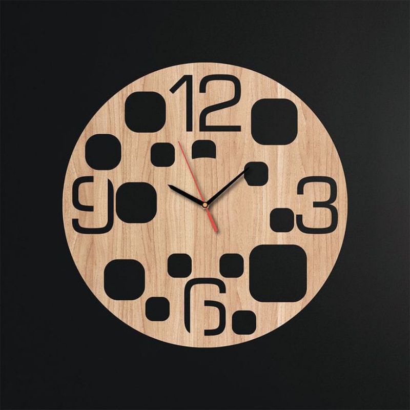 Jam Dinding Model Desain Kayu Unik Dekorasi Pajangan Rumah Retro Vintage-J10