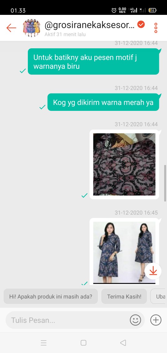 #belanjadarirumah Tunik Batik / Atasan Batik Fashion Wanita Modern Murah M L Xl