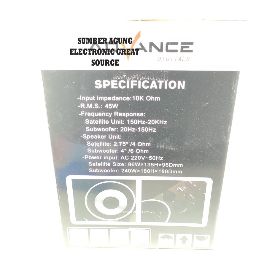 Advance M180BT Speaker Bluetooth Multimedia Subwoofer System M180 SNI