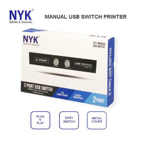 Usb data switch printer nyk 2 port manual - sharing data usb 2.0 switcher 2 cpu 1 printer