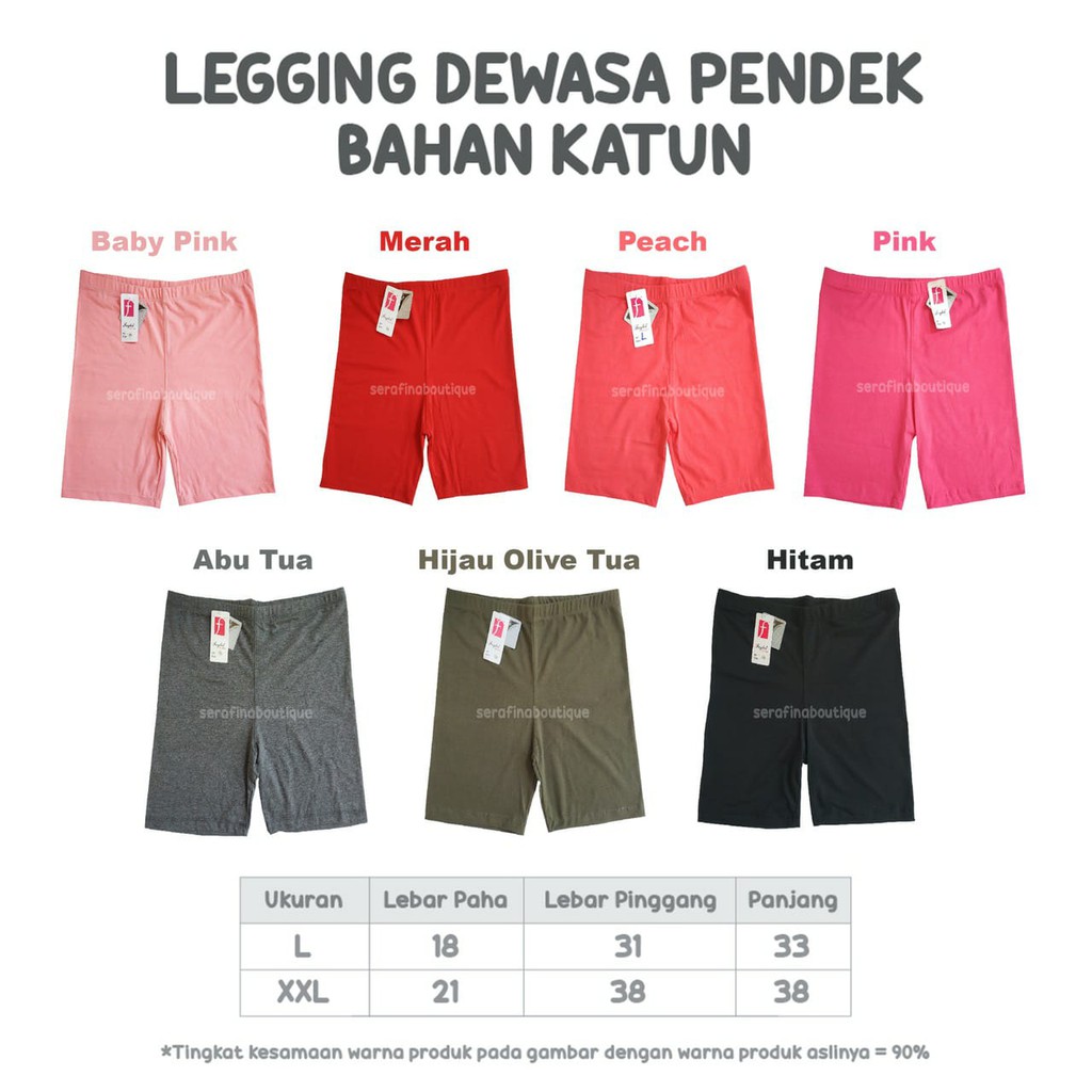 Legging Dewasa Pendek Katun Spandek ( Leging Dalaman Gamis )