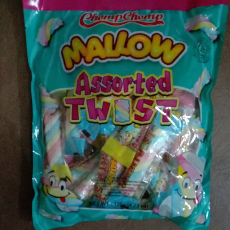 Mallow twister (120gram) / Chompchomp Mallow assorted Twist / Marshmallow kepang
