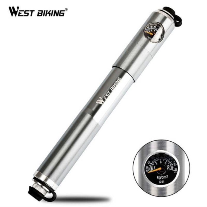 Pompa angin ban Sepeda portable 160 PSI West biking
