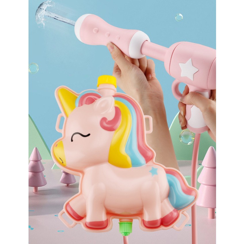 Mainan watergun mickey minnie backpack, Tas pistol air elsa unicorn