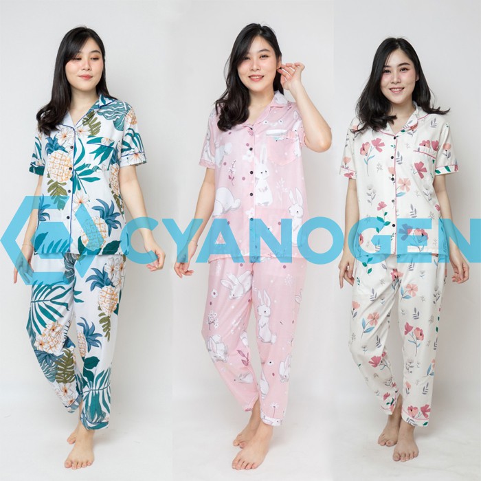 CELANA PANJANG baju tidur piyama wanita dewasa set cewek ...