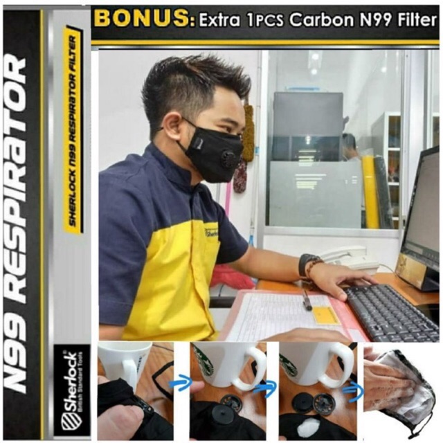 Ready Masker N99 Sherlock Double Katup