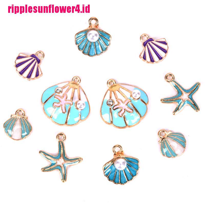 10pcs Liontin Enamel Bentuk Bintang Laut Untuk Perhiasan