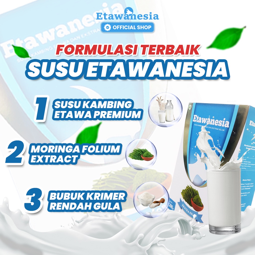 PAKET 5 BOX Etawanesia Etawa Biru - Susu Kambing Etawa Platinum + Ekstrak Moringa Folium ( Ekstrak Daun Kelor ) + Krim Bubuk