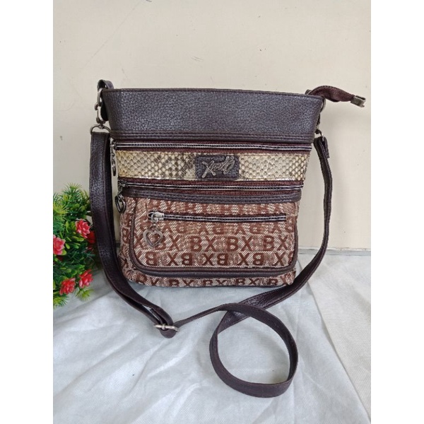 SLING GNB KOMBINASI KANVAS MIX KULIT,  SLING GNB,  PRELOVED SLING BAG