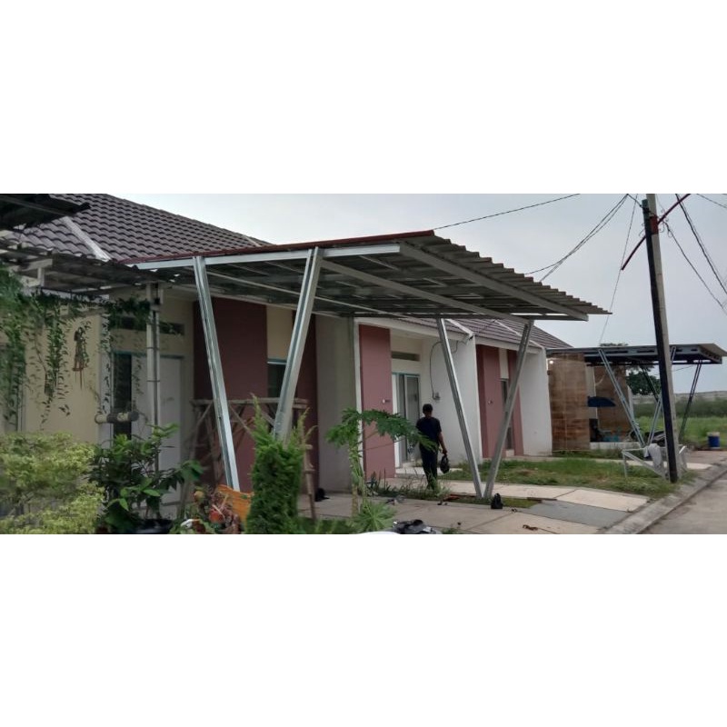 kanopi atap spandek polos