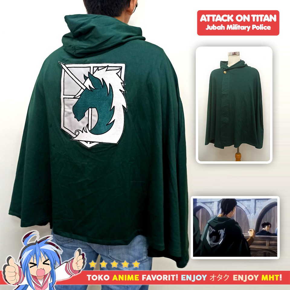 Jubah Attack On Titan AOT Shingeki no Kyojin SNK Scouting Legion Survey Corp Military Premium Bordir