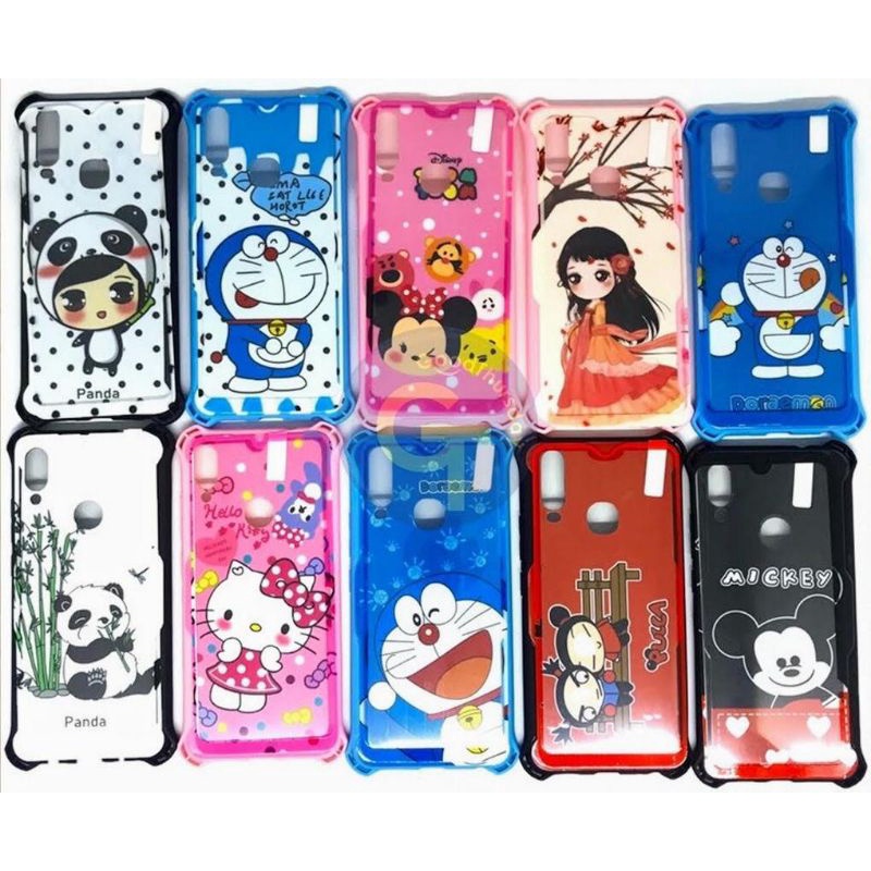 360 CASE GLOSSY CARTOON (bahan jelly) + Tempered Packing plastik For OPPO/XIAOMI/SAMSUNG/VIVO