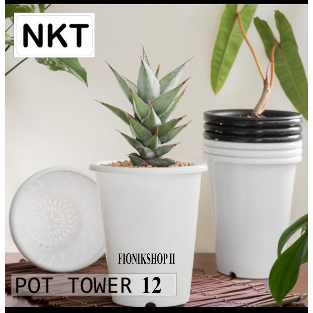 POT NKT TOWER 12 PUTIH - POT PUTIH - POT 12 - POT TOWER - POT NKT
