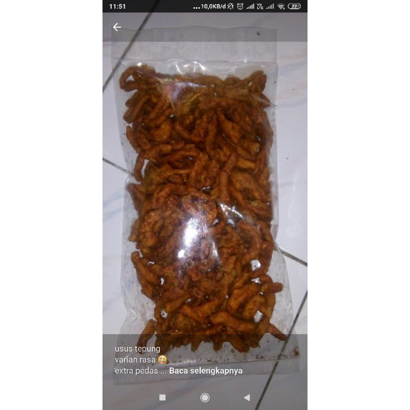 

KRIPIK USUS AYAM EXTRA PEDAS MALANGAN 250 GR