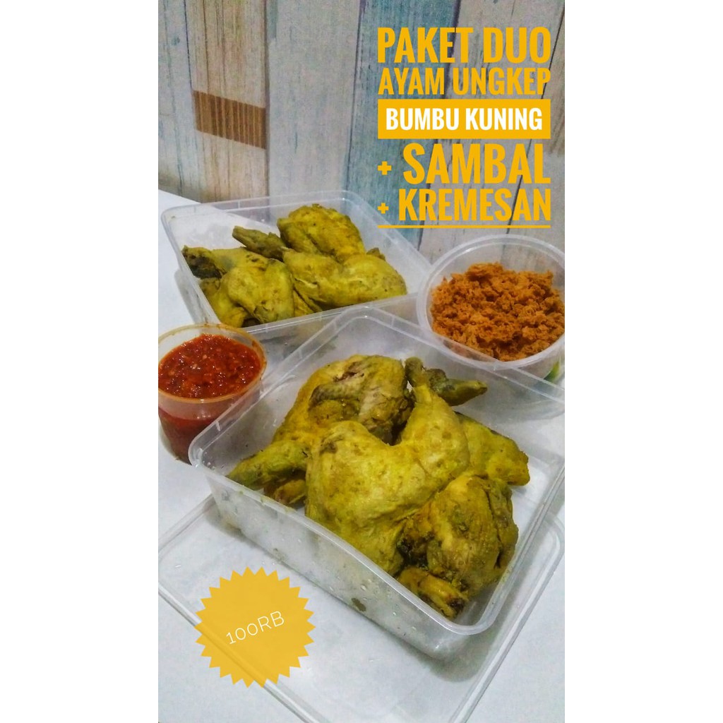 Ayam Ungkep Bumbu Kuning Sambal Kremesan Siap Goreng Lezat Shopee Indonesia