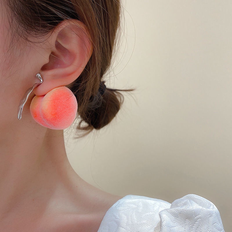 Anting-anting yang indah madu niche desain lucu dan indah logam merah muda gadis Manis Kuku musim pa