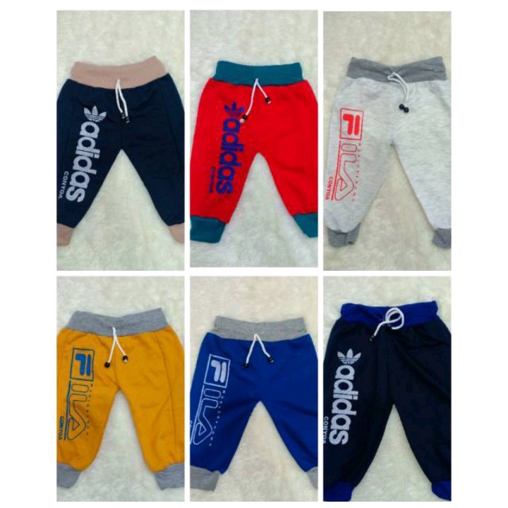 Celana jogger anak perempuan dan pria isi 3 pcs