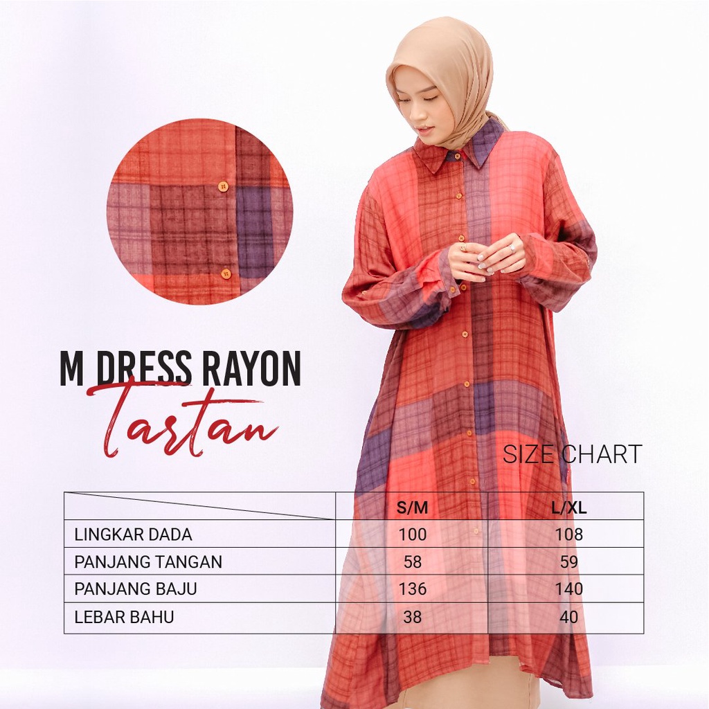 Dauky  Gamis M Dress Rayon Tartan