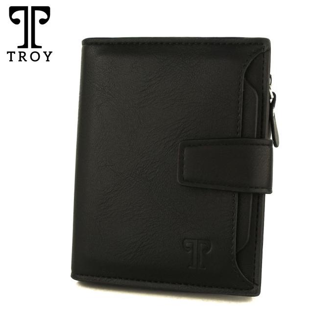 Troy - HD Hitam - Dompet Pria Bahan Kulit Vegan - Original Termurah