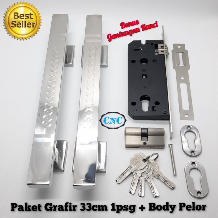 Kunci Pintu - Handle Pintu Rumah, Gagang Pintu, Kunci Pintu Rumah 1 Set + Body Pelor