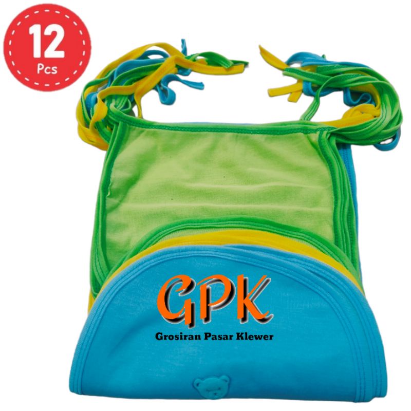 1 LUSIN / 12 Pcs Popok Bayi Tali Warna Motif Polos Karakter