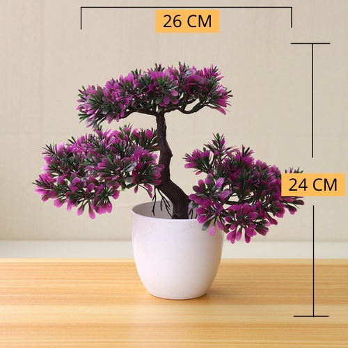 Swopply PT28 Tanaman Bunga Bonsai Plastik Dekorasi Rumah Pot Tanaman Bunga Hias Bongsai Artificial Flower Decoration