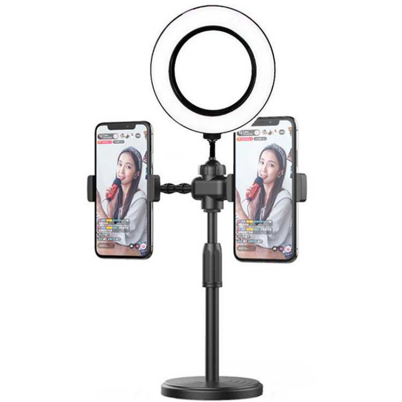 LAMPU LED Selfie Ring Light Live Stream Tiktok 6 Inch 2 Holder