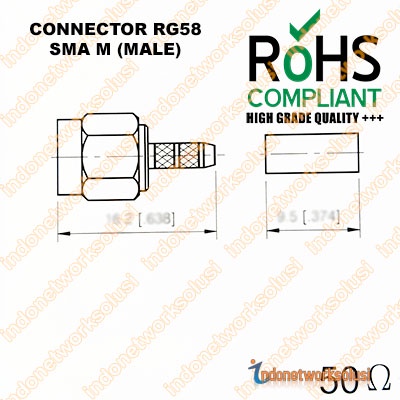 ONEKTOR CONNECTOR RG58 SMA M (MALE)