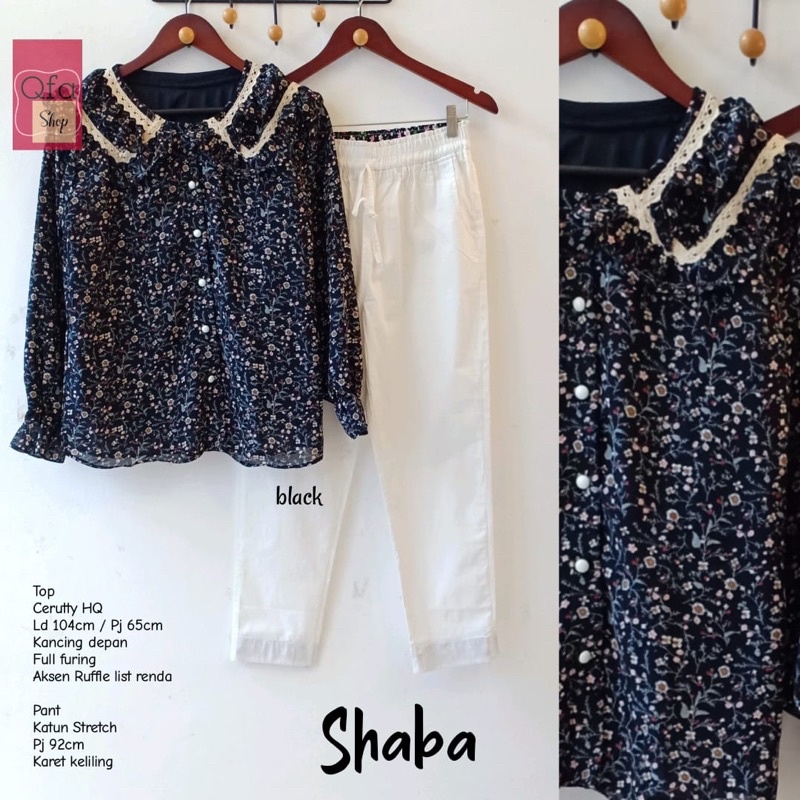 Baju Setelan Celana Bahan Cerutty / SHABA SET BY QFA SHOP