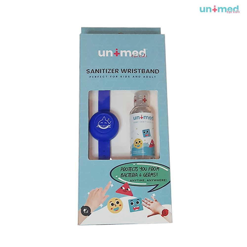 Unimed Kids Sanitizer Wristband Blue Shark Gelang Sanitizer Anak dan Dewasa