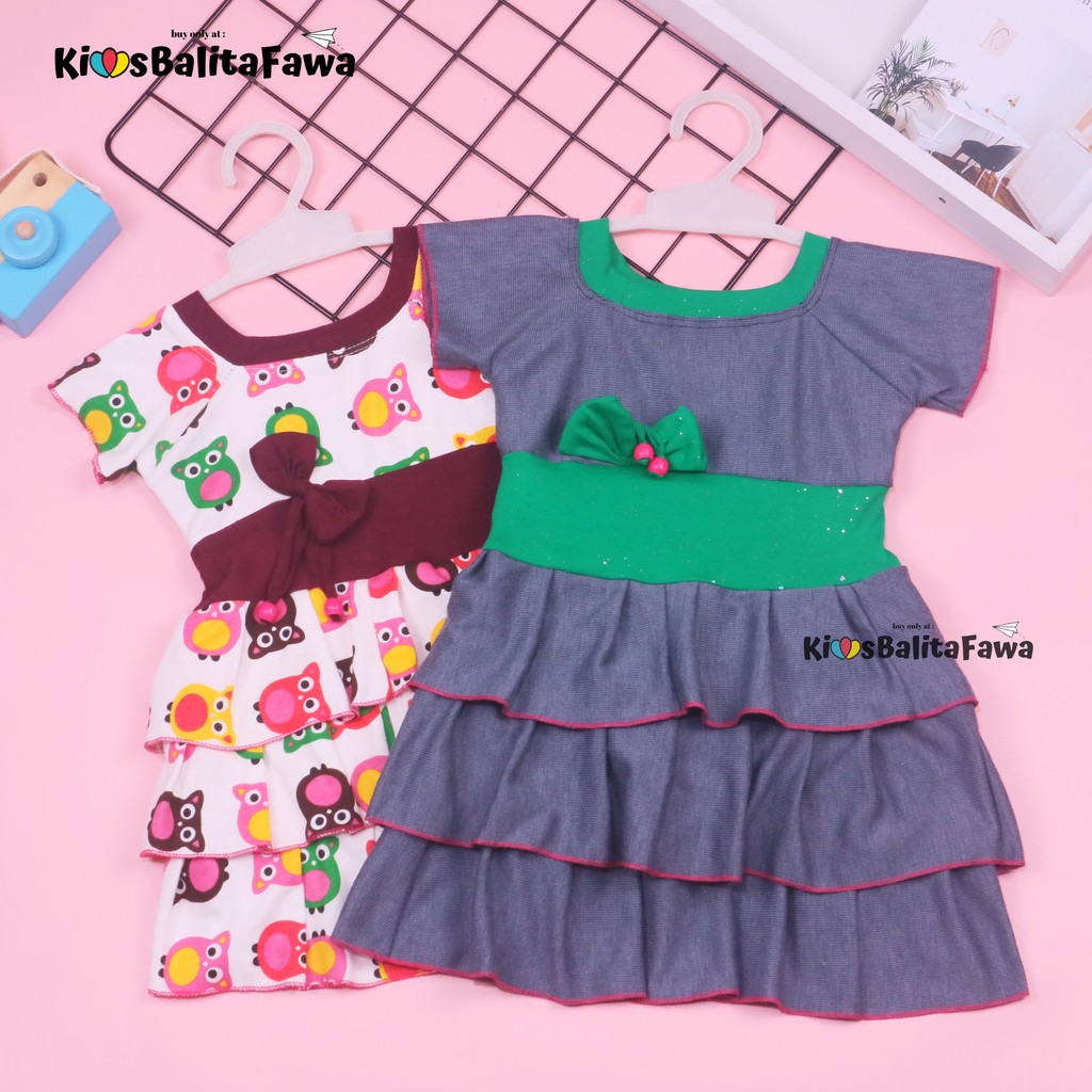 Dress Nayla uk Bayi 3-12 Bulan / Dress Baby Murah Baju Bayi Perempuan Cewek Dres Kado Anak Princess