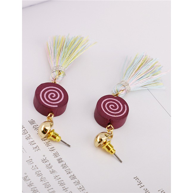 LRC Anting Fashion Color Log Tassel Line Earrings F69581