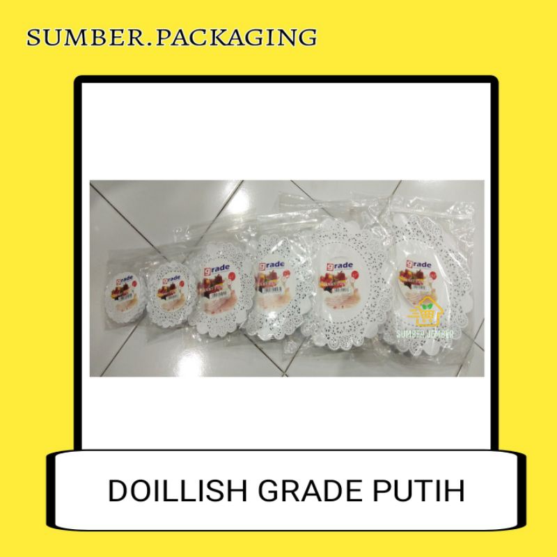 PAPER DOILIES GRADE PUTIH 3.5 , 4.5 , 5.5 INCH /ALAS RENDA