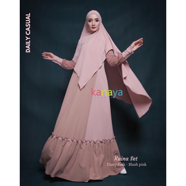 Khimar Kaina Casual by kanaya ready warna Blush pink dan Misty pinl