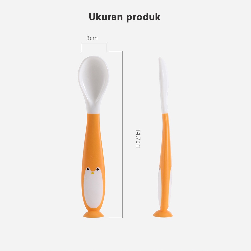 HIPPO LAND BPA FREE SILIKON Sendok dan Garpu MPASI Bayi Silicone Baby Spoon Fork Peralatan Makan Bayi Aman 260