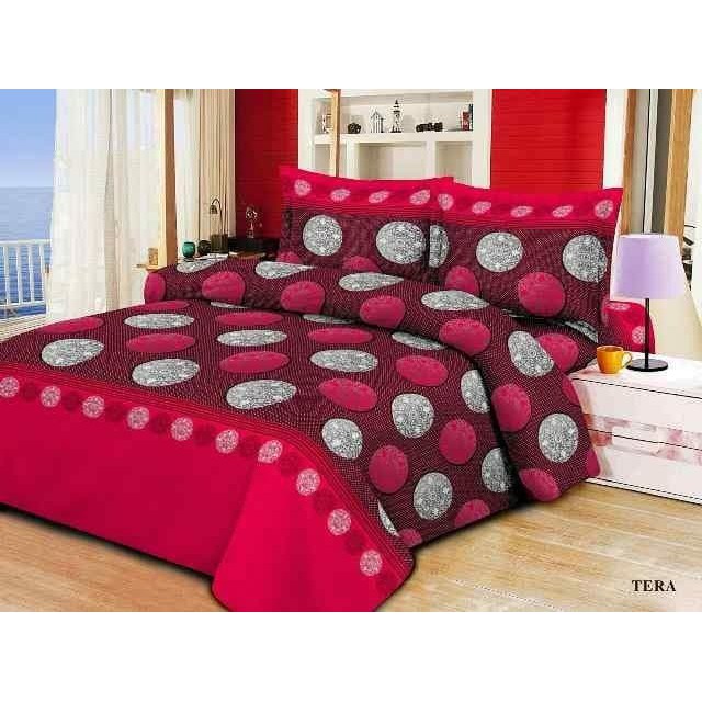 bedcover dan sprei hitam merah 180x200x20 cm