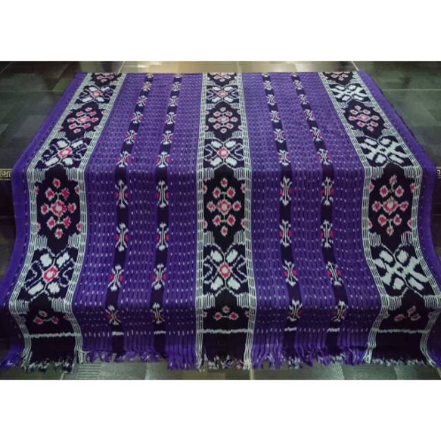 KAIN TENUN IKAT BLANKET ETNIK ROTE MURAH, MTB028 WARNA UNGU  DAN ORANGE