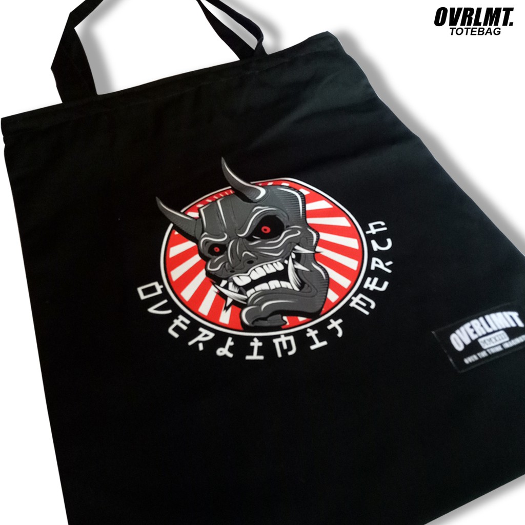 Tas Totebag OVERLIMIT Tote Bag Resleting Serba Guna / Totbag Distro Tas Tootbag Casual Tot Bag Motif Hannya