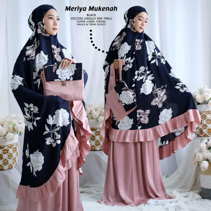 Mukenah rayon viscone mix twill/meriya mukenah