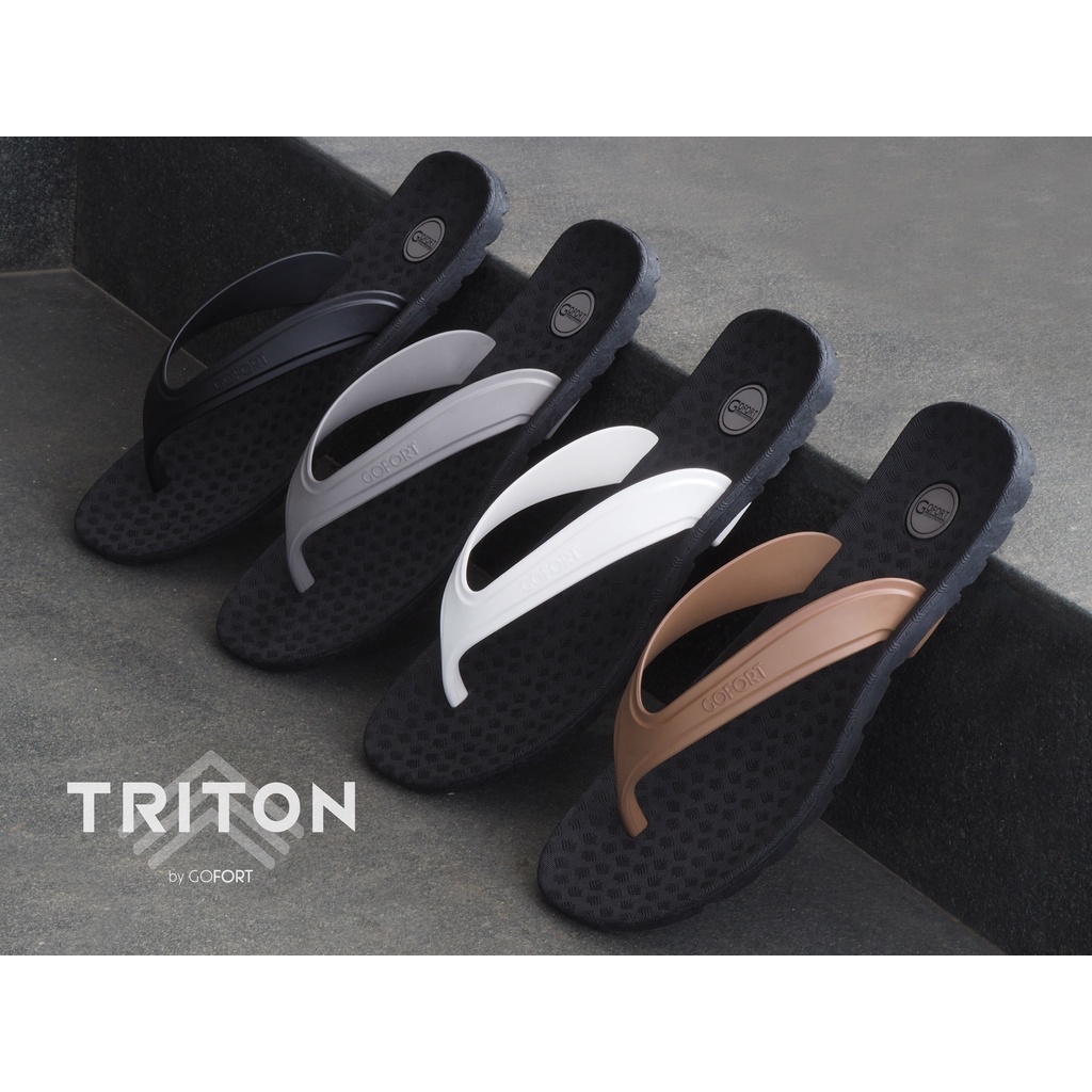 GOFORT - Sandal Jepit Pria Full Karet Branded Terbaik Kekinian TRITON