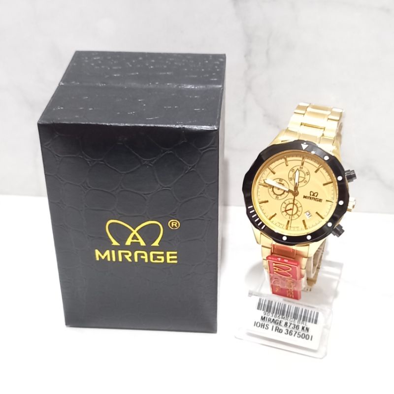 (Toko Ricoh) Jam Tangan Pria Mirage Original 8736 Free Box