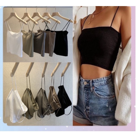 Ken Grosir TankTop Tali Crop Top Wanita NH08