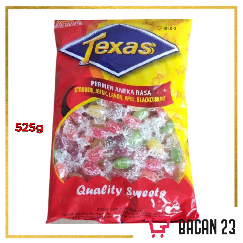 Permen Hawaii Texas Aneka Rasa (525gr) / Permen Bungkus Lilyput / Bacan23