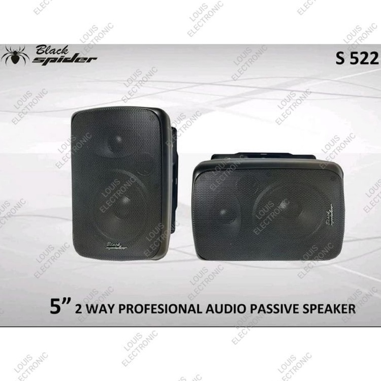 Speaker Pasif Black Spider S 522 5 Inch Black Spider S522 Speaker Sound Cafe ( Sepasang / 2 Pcs )