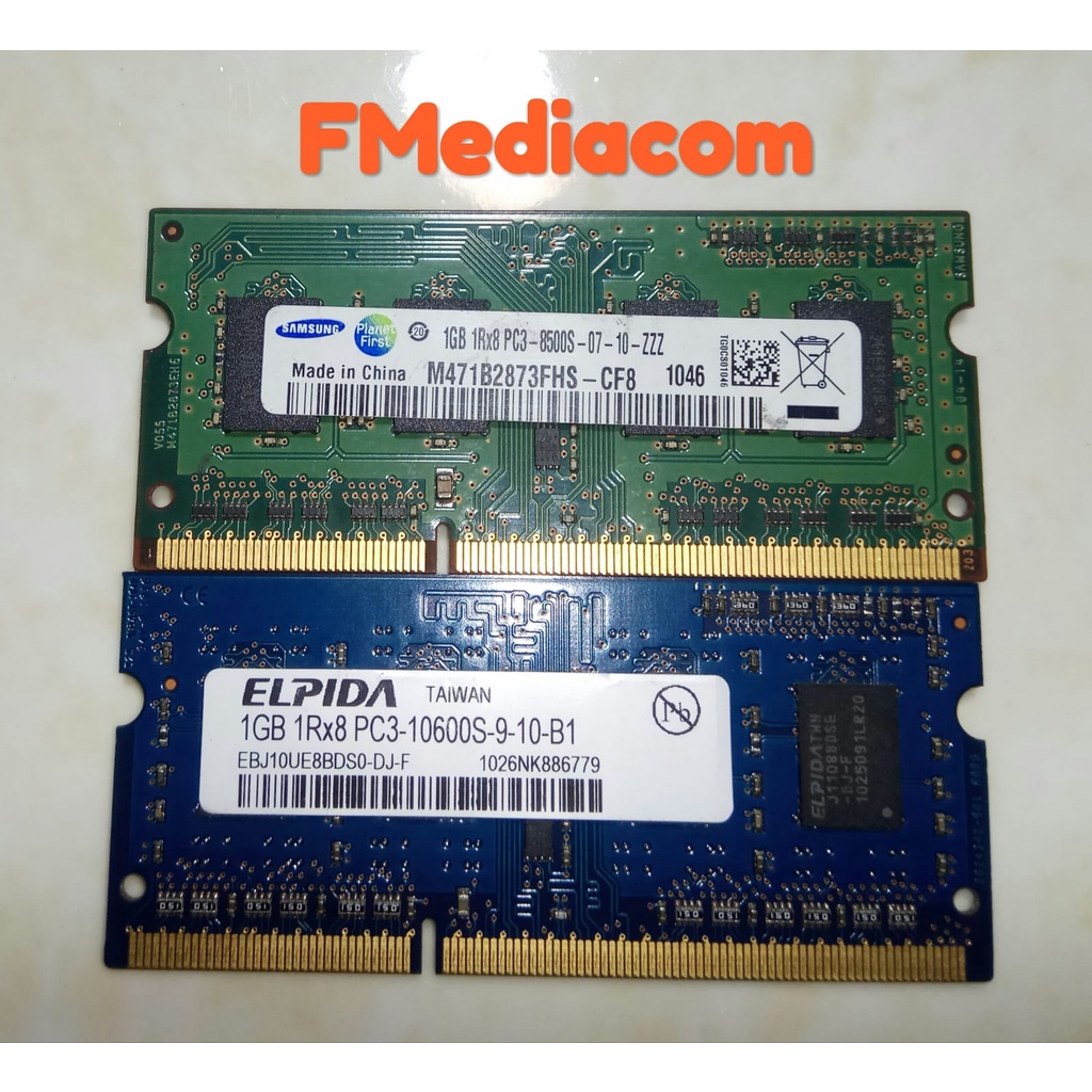 RAM LAPTOP DDR3 ELPIDA 1GB 1RXX8 PC3 10600S