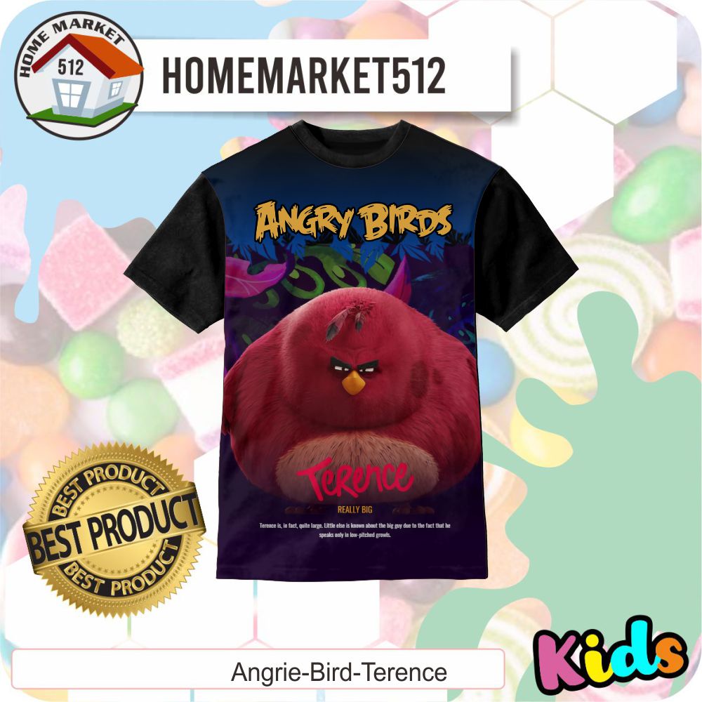 Kaos Anak Angry Bird Terence Kaos Anak Laki-Laki Dan Perempuan | HOMEMARKET512